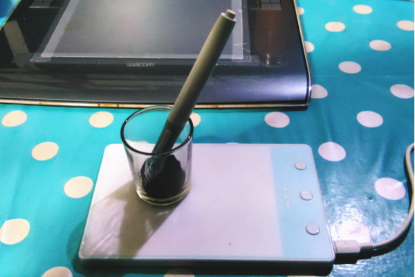 pentab h420 huion - ペンタブレット用ペン立てを作ってみた。
