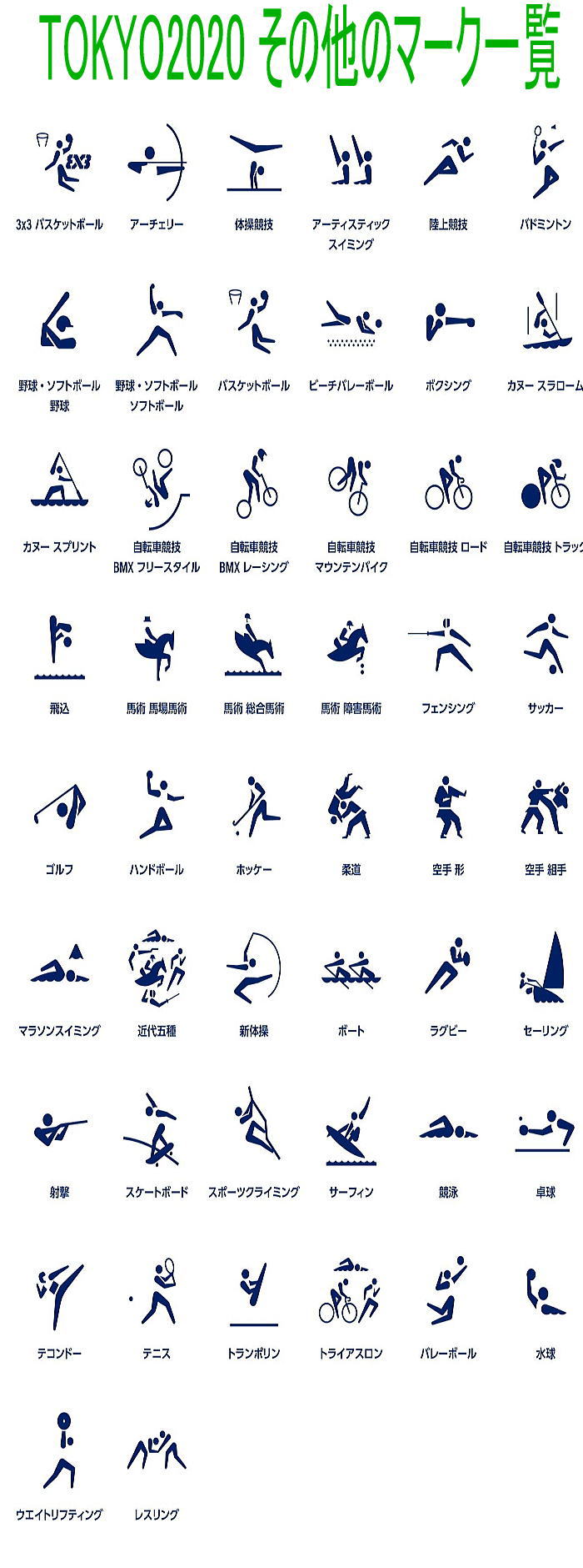 tokyo2020olympicpistgramtout - 2020 Tokyo Olympic Pictogram　ピクトグラム決定