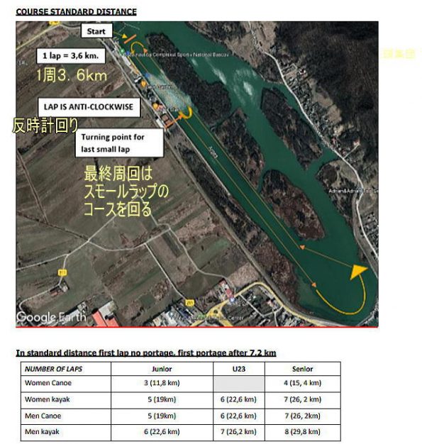 ckmarathon1002coursemap 595x626 - カヌーカヤックマラソン世界選手権２０２１ルーマニア初日の日本選手の成績