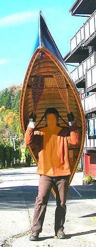 canoe hold03 - バンドを利用したカヌーの運び方